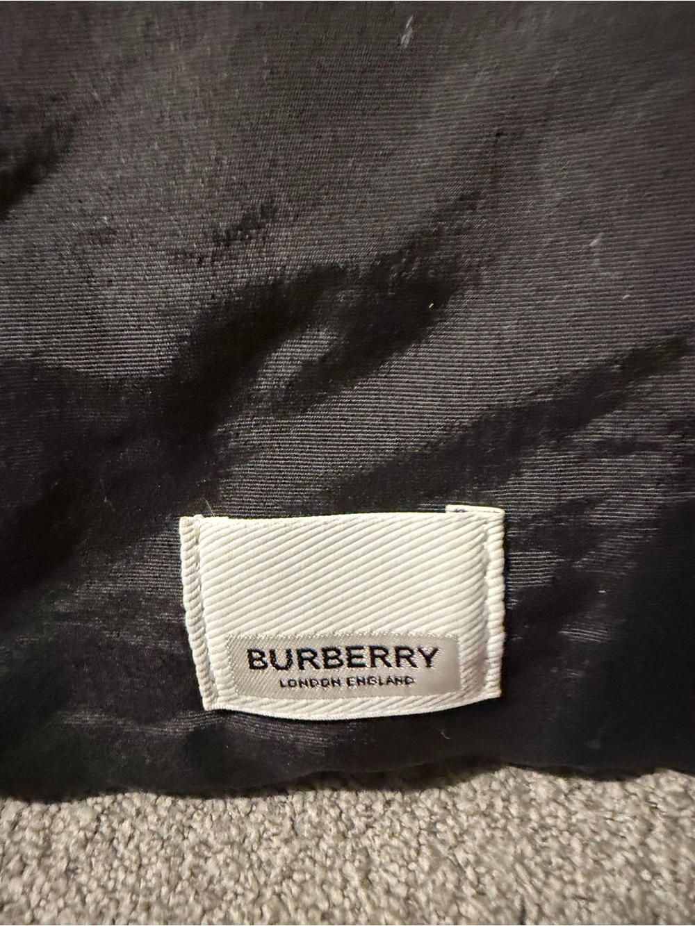 Burberry black quilted nylon baby changing mat/ travel replacement pad.